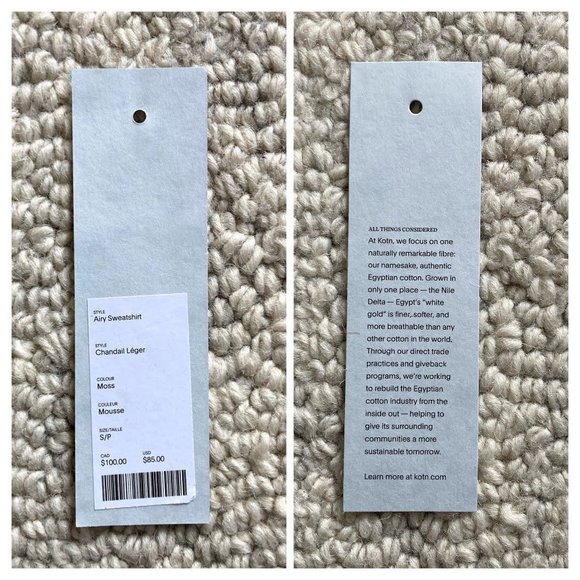 KOTN — Airy Cropped Crewneck Sweatshirt Moss - Picture 6 of 7